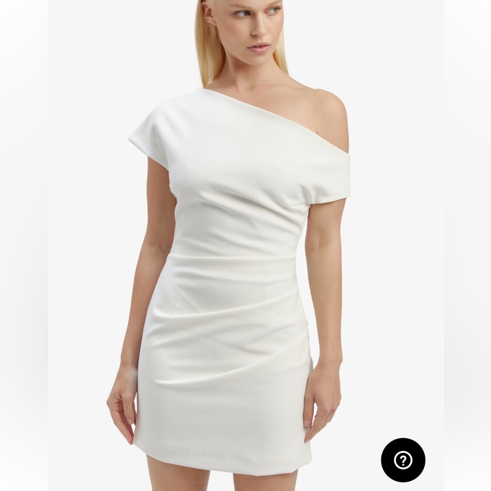 Bardot Letita Cream Draped Off shoulder Mini Dress